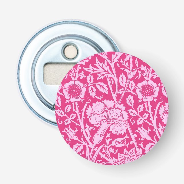 Art Nouveau Carnation Damask, Fuchsia Pink Bottle Opener (Front)