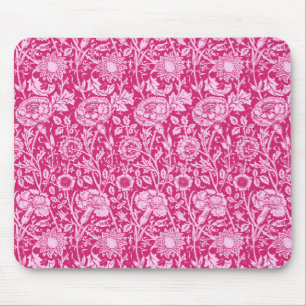 Art Nouveau Carnation Damask, Fuchsia Pink Mouse Pad