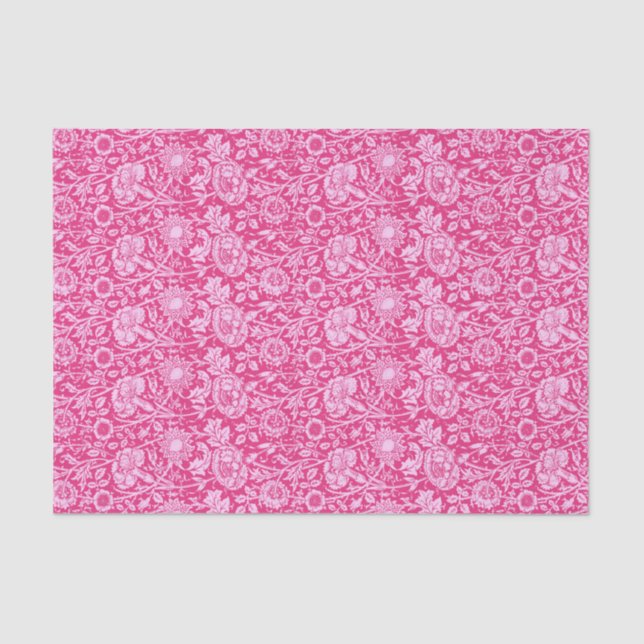 Art Nouveau Carnation Damask, Fuchsia Pink Tissue Paper (Front)