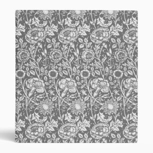 Art Nouveau Carnation Damask, Gray / Grey Binder