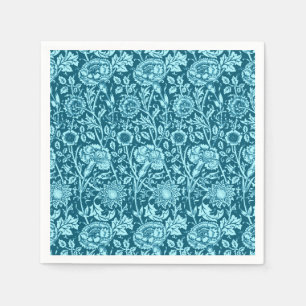 Art Nouveau Carnation Damask, Indigo and Sky Blue  Napkin