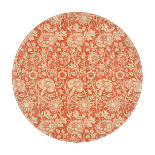 Art Nouveau Carnation Damask, Mandarin Orange Cutting Board