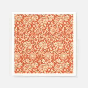Art Nouveau Carnation Damask, Mandarin Orange Napkin
