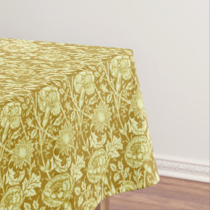 Art Nouveau Carnation Damask, Mustard and Yellow Tablecloth