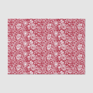 Art Nouveau Carnation Damask, Red and White Tissue Paper