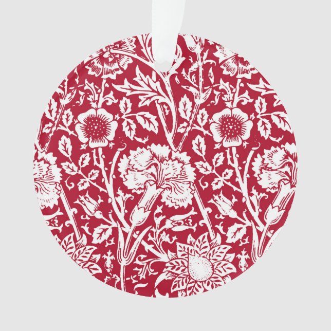 Art Nouveau Carnation Damask, rouge et blanc (devant)