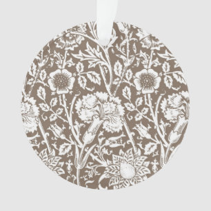 Art Nouveau Carnation Damask, Taupe and White Ornament