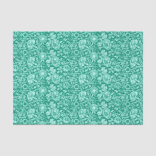 Art Nouveau Carnation Damask, Turquoise Tissue Paper