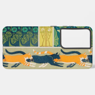 Art Nouveau Cats and Flowers Samsung Galaxy Case