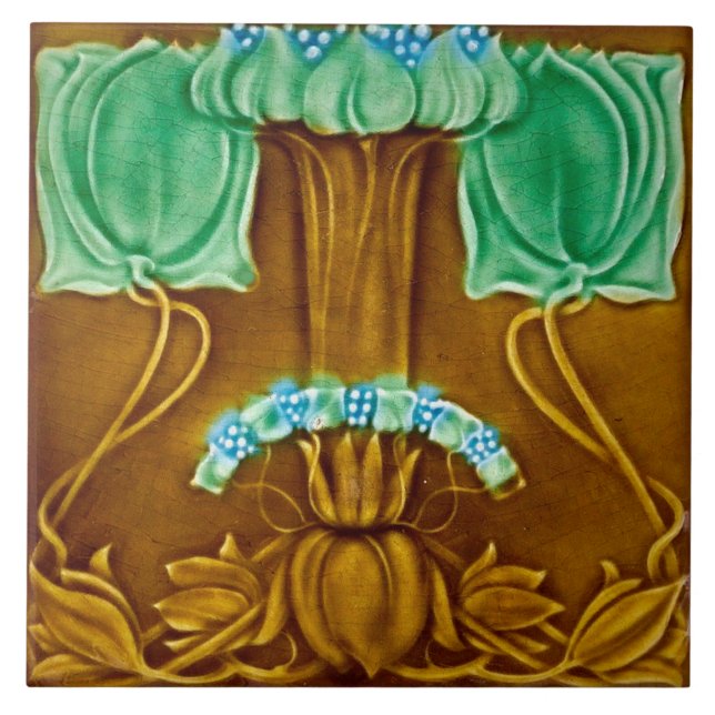 Art Nouveau Ceramic Fireplace Wall tile (Front)