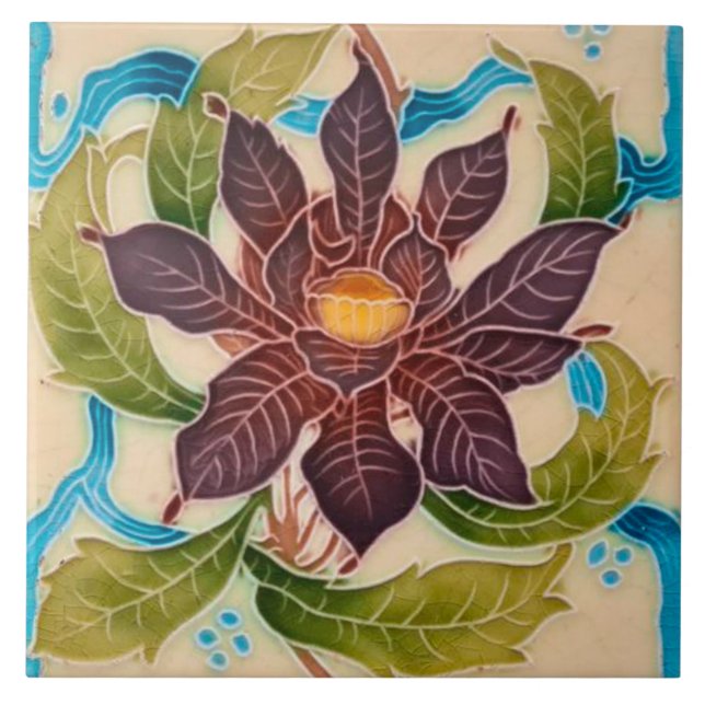 Art Nouveau Ceramic Fireplace Wall tile (Front)