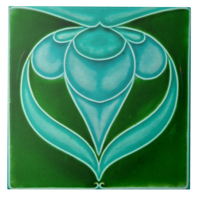 Art Nouveau Ceramic Fireplace wall Tile (Front)