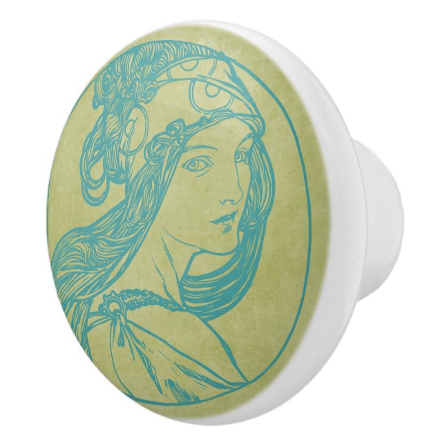 Art Nouveau Ceramic Knob (Right)