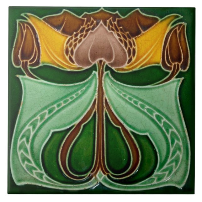 Art Nouveau ceramic tile (Front)