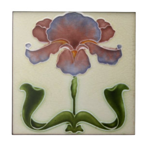Art Nouveau Ceramic Tile - Lilac Flower