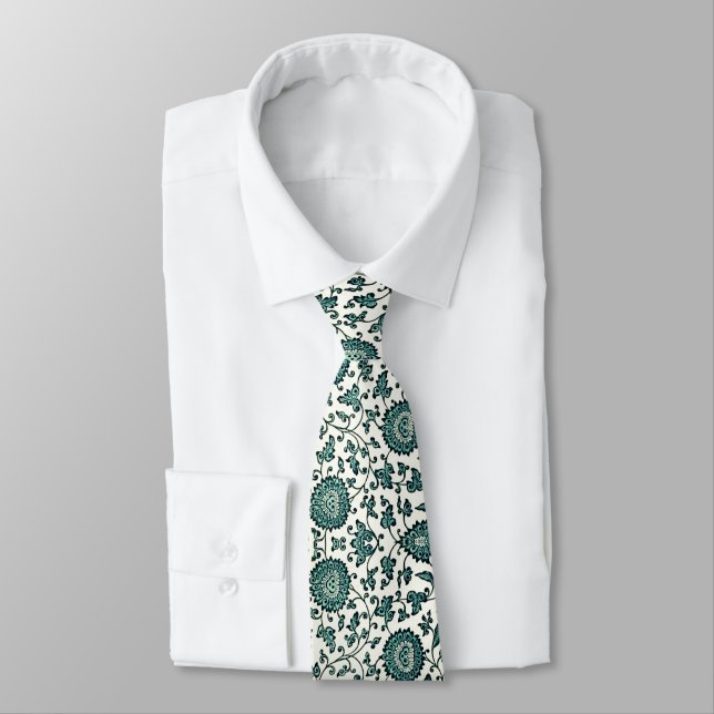 Art Nouveau Chinese Floral Pattern  Tie (Tied)