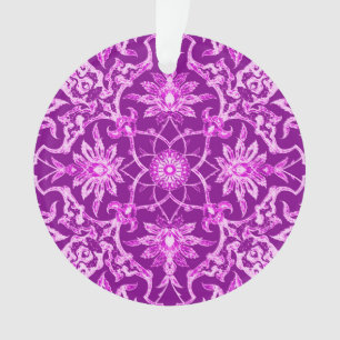 Art Nouveau Chinese Pattern - Amethyst Purple Ornament