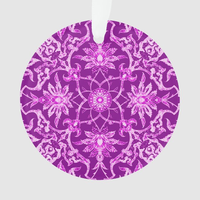 Art Nouveau Chinese Pattern - Amethyst Purple Ornament (Front)