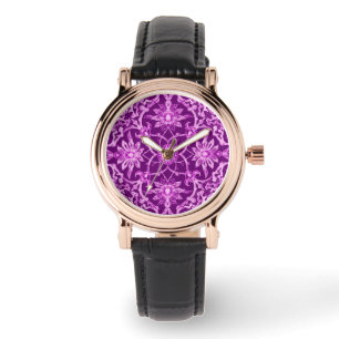 Art Nouveau Chinese Pattern - Amethyst Purple Watch