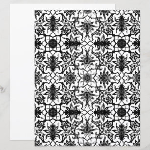 Art Nouveau Chinese Pattern, Black and White