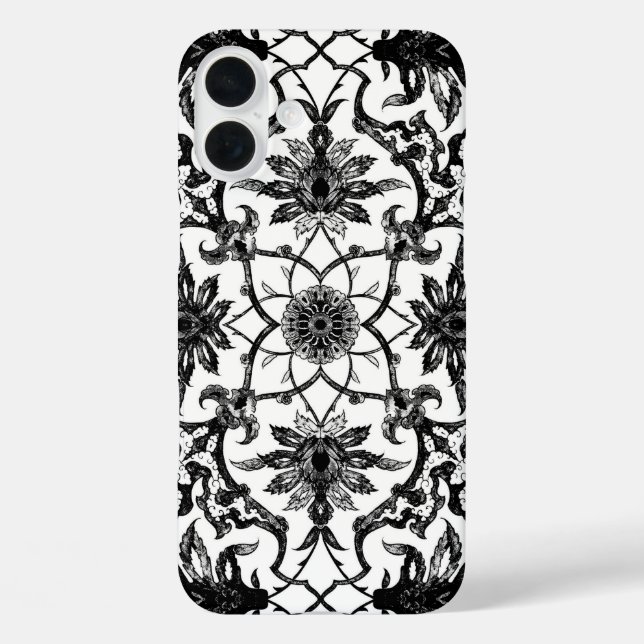 Art Nouveau Chinese Pattern - Black and White Case-Mate iPhone Case (Back)