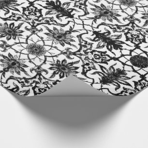 Art Nouveau Chinese Pattern - Black and White Wrapping Paper