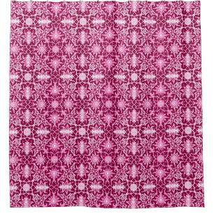 Art Nouveau Chinese Pattern, Burgundy and Pink
