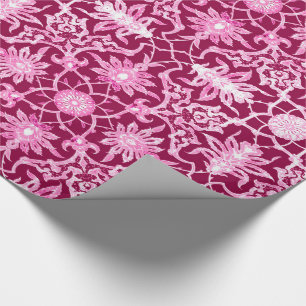 Art Nouveau Chinese Pattern - Burgundy Wine Wrapping Paper