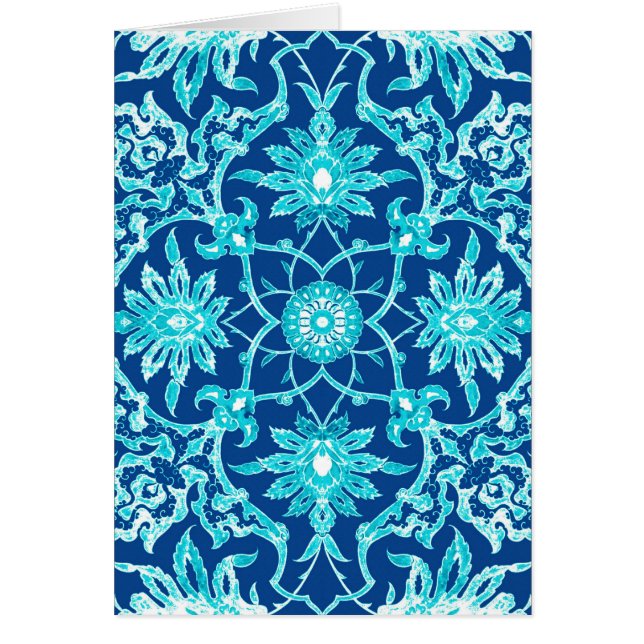 Art Nouveau Chinese Pattern - Turquoise and Blue (Front)