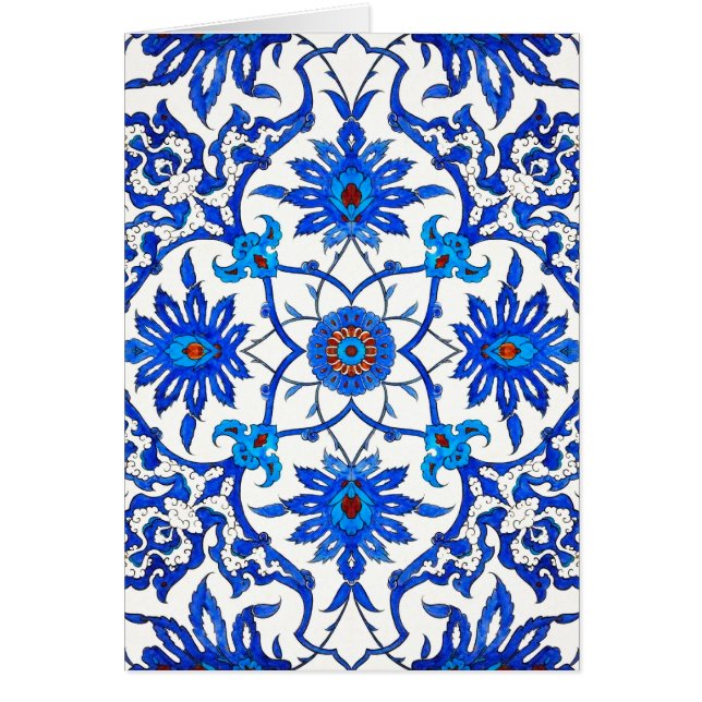 Art Nouveau Chinese Tile - Cobalt Blue & White (Front)