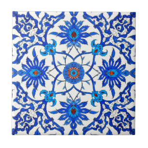 Art Nouveau Chinese Tile - Cobalt Blue & White