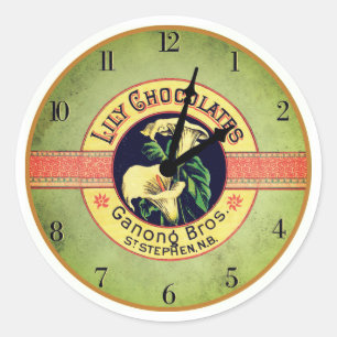 Art nouveau chocolate advertisement clock sticker