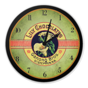 Art nouveau chocolate clock ceramic knob