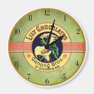 Art nouveau chocolate clock magnet