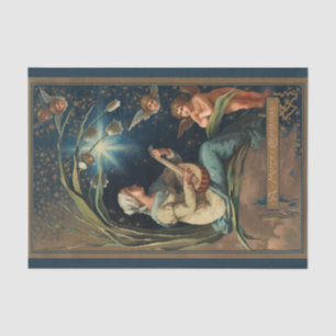 Art Nouveau Christmas Caroler and Cherub Tissue Paper