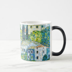 Art Nouveau Church in Cassone by Gustav Klimt Magic Mug
