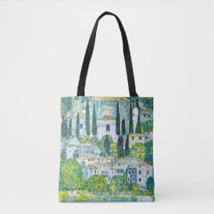 Art Nouveau Church in Cassone by Gustav Klimt Tote Bag