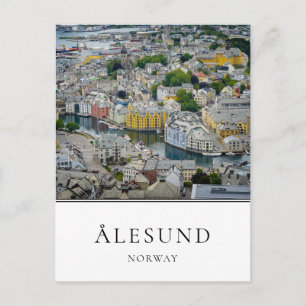 Art Nouveau city Alesund in Norway Postcard