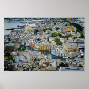 Art Nouveau city Alesund, Norway poster