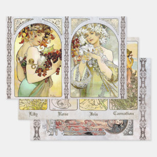 ART NOUVEAU COLLECTIONS HEAVY WEIGHT DECOUPAGE WRAPPING PAPER SHEET