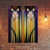 Art Nouveau Colourful Stained Glass Artwork