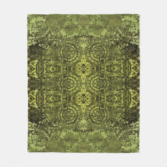 Art Nouveau: Colourful Vintage Ornament. Fleece Blanket (Front)