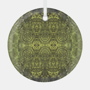 Art Nouveau: Colourful Vintage Ornament. Glass Ornament