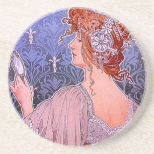 Art Nouveau Corset Advertisement Coaster