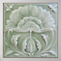 Art nouveau crackle finish flower