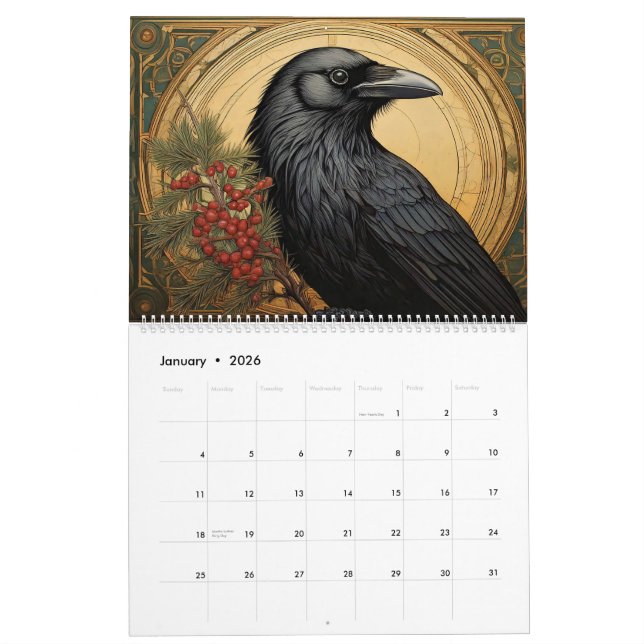 Art Nouveau Creatures Calendar (Jan 2026)