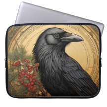 Art Nouveau Crow Laptop Bag