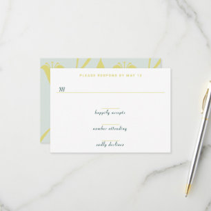 Art Nouveau Custom Color Floral Lily Wedding RSVP Card