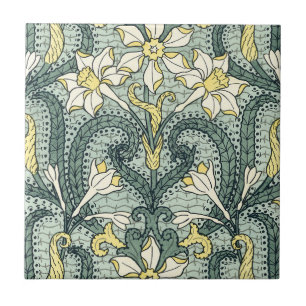 Art Nouveau Daffodils II Tile