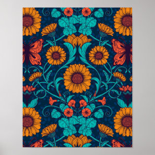 Art Nouveau daisies Poster